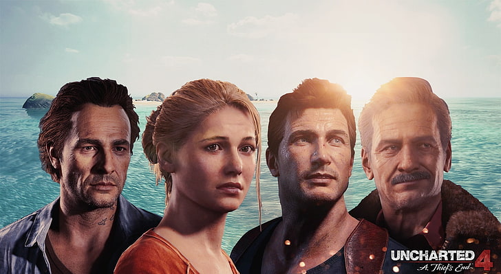 Uncharted 4, Uncharted game poster, Games, sky, group of people, HD wallpaper