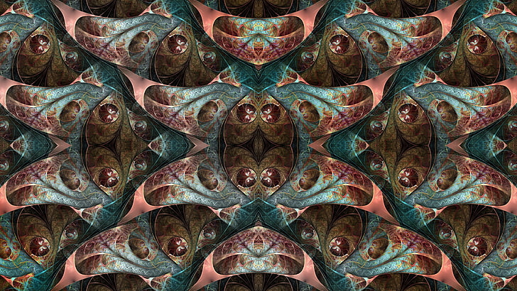 abstract, pattern, symmetry, fractal, backgrounds, full frame, HD wallpaper