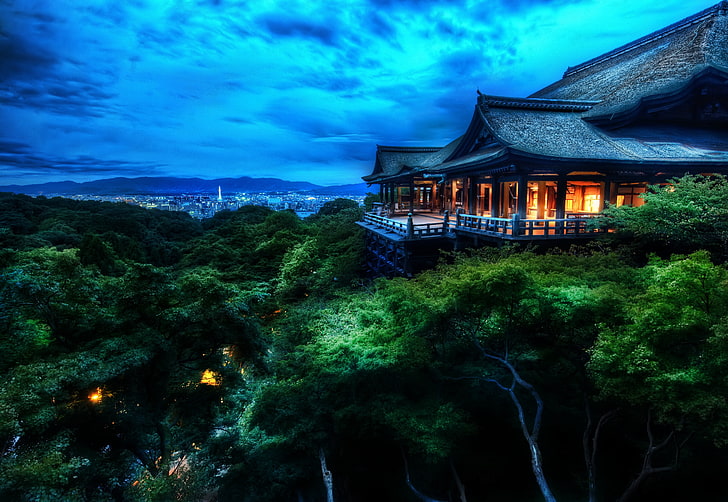 nature, landscape, temple, Kyoto, Japan, architecture, built structure, HD wallpaper