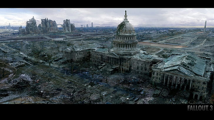 video games, Fallout 3, United States Capitol, Washington, D.C., HD wallpaper