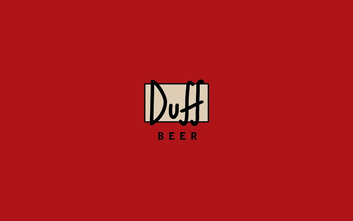 Duff Beer logo, The Simpsons, communication, text, western script, HD wallpaper