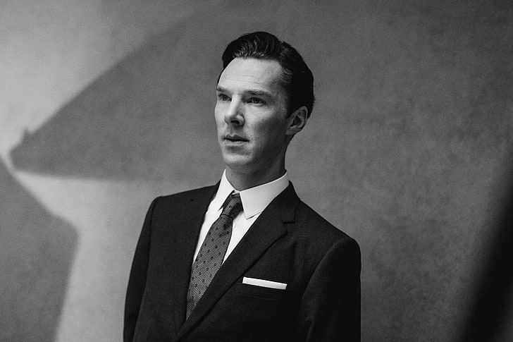 men's black suit, background, costume, actor, photoshoot, Benedict Cumberbatch, HD wallpaper