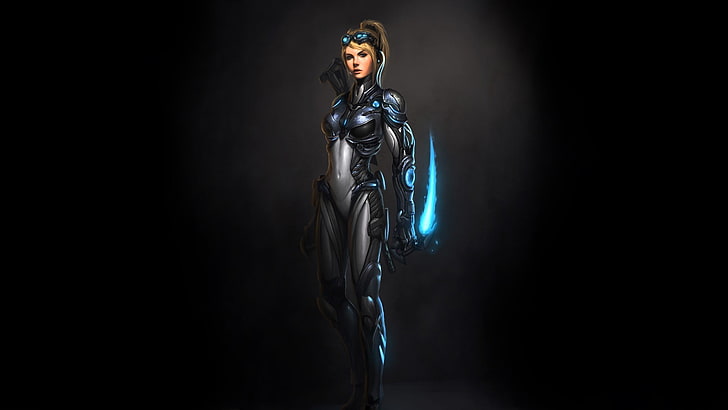 woman standing holding lightning dagger wallpaper, StarCraft, HD wallpaper