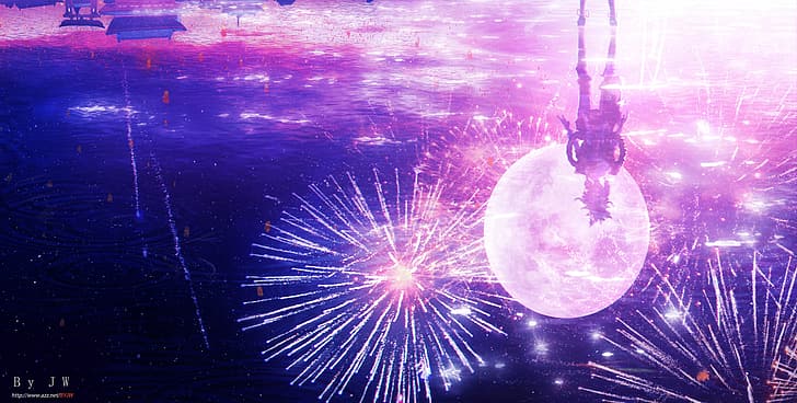 Genshin Impact, Yoimiya (Genshin Impact), fireworks, HD wallpaper