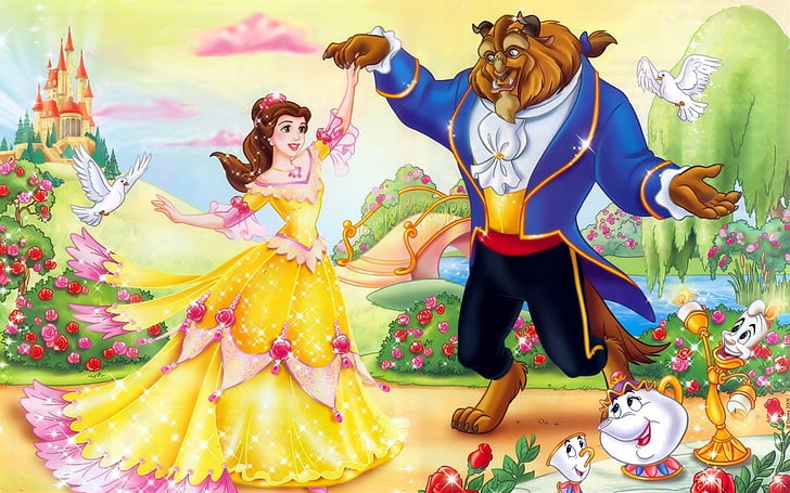 Beauty And The Beast, front view, celebration, dancing, clothing, HD wallpaper