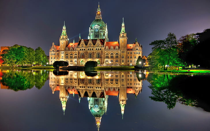 City hall hannover, architecture, germany, HD wallpaper