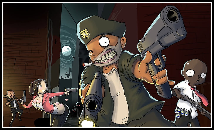 man holding gun illustration, Left 4 Dead, video games, arts culture and entertainment, HD wallpaper