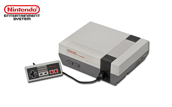 Nintendo Entertainment System, consoles, video games, simple background