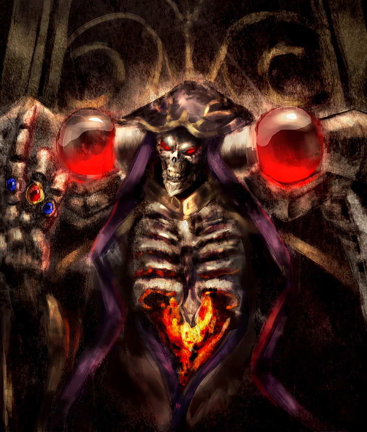skeleton painting, Overlord (anime), Ainz Ooal Gown, human body part