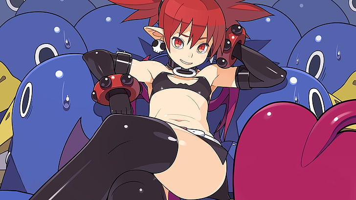red haired female anime character digital wallpaper, Makai Senki Disgaea