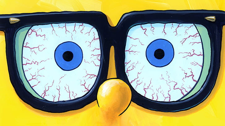 Spongebob Squarepants Glasses Eyes HD, cartoon/comic, HD wallpaper