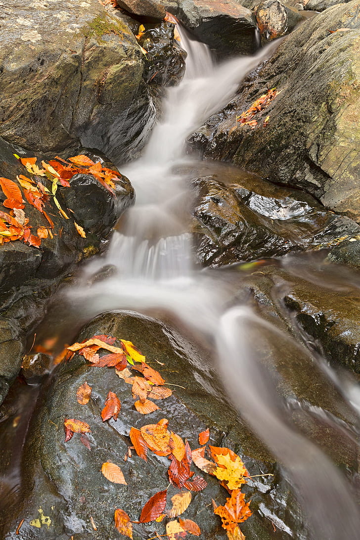 timelapse waterfall photo, Glen, Stream, HDR, waterscape, flow, HD wallpaper