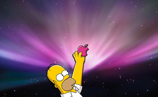 HD wallpaper: Homer Loves Donuts, Bart Simpson holding apple logo wallpaper  | Wallpaper Flare