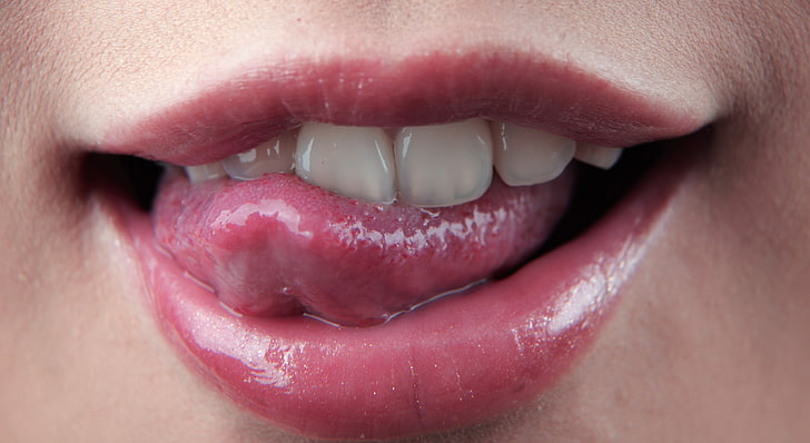 human tongue, Lexi Belle, tongues, licking lips, teeth, juicy lips, HD wallpaper