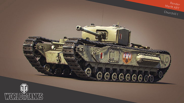 World of Tanks, wargaming, render, video games, Churchill 1
