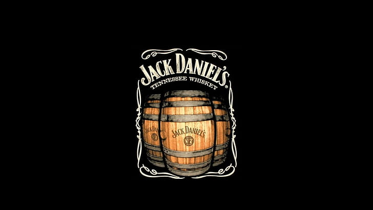 Jack Daniels Whiskey Drinks Logo Black Background wide