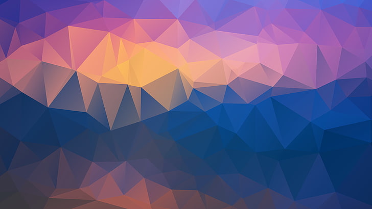 polygon, triangles, convexity, gradient, pattern, backgrounds, HD wallpaper