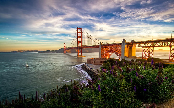 Golden Gate Bridge, USA, architecture, sky, cloud - sky, bridge - man made structure