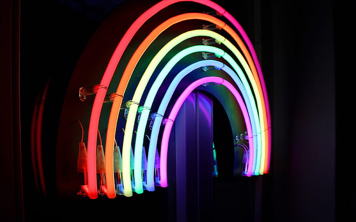 lights, colorful, rainbow, lines, macro, neon, lamp, bright, HD wallpaper