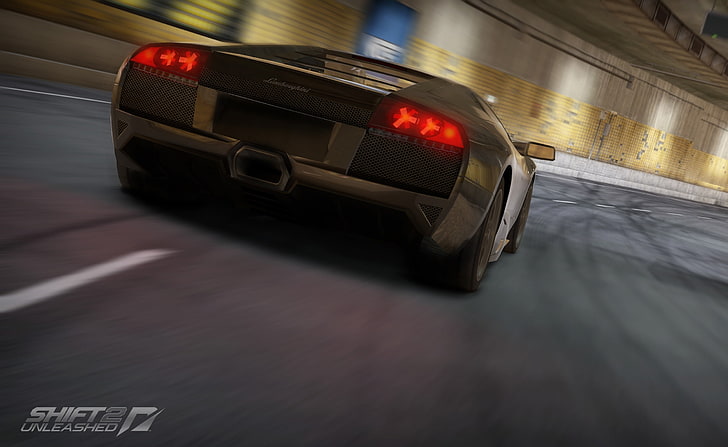 Need For Speed Shift 2 Unleashed, Lamborghini..., gray sports car, HD wallpaper