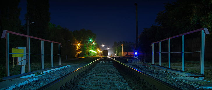 railway crossing, HD wallpaper