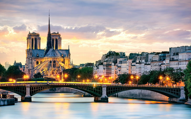 cityscape, cathedral, Notre-Dame, France