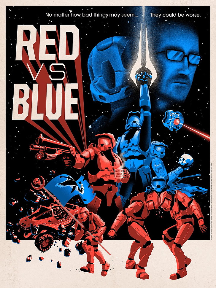 Red VS Blue Halo poster, Red vs. Blue, auto post production filter