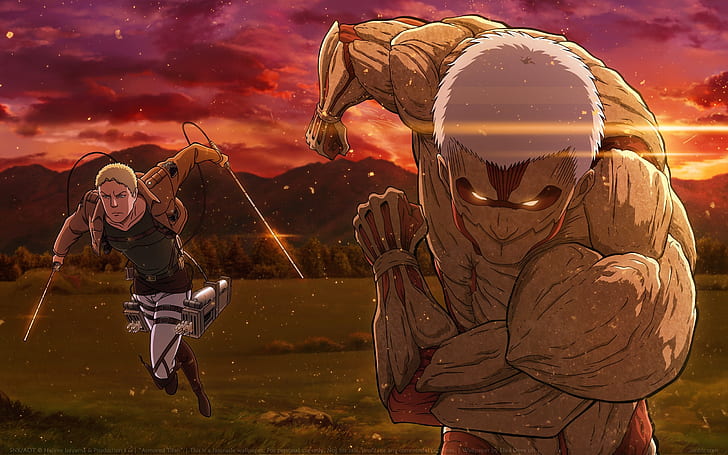 Anime, Attack On Titan, Armored Titan, Reiner Braun, Sunset, HD wallpaper