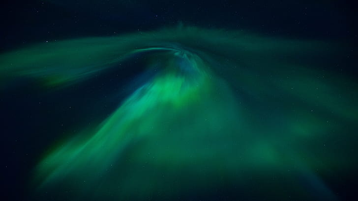 green Aurora Borealis on the sky, nordlys, Northern lights, Norway