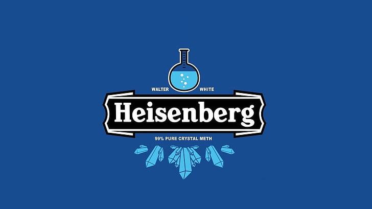 Heisenberg logo, TV, Breaking Bad, simple background, blue, communication, HD wallpaper