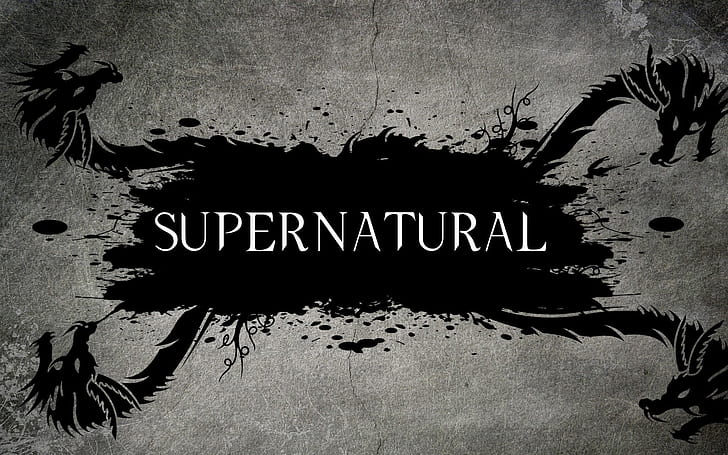 Supernatural Tv Series Logo, background, letters, dragon