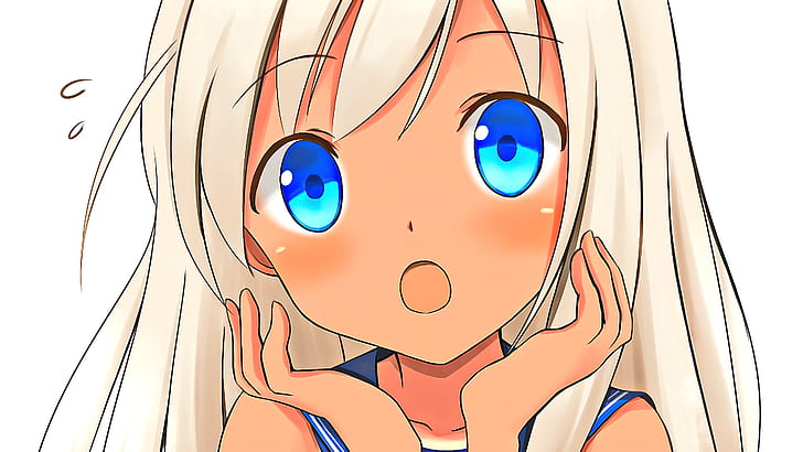 HD wallpaper: anime, anime girls, blonde, blue eyes, long hair, open mouth  | Wallpaper Flare
