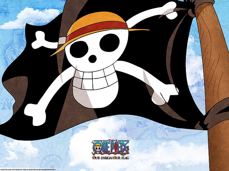 Hd Wallpaper Straw Hat Pirates Flag From One Piece Anime Wallpaper Flare