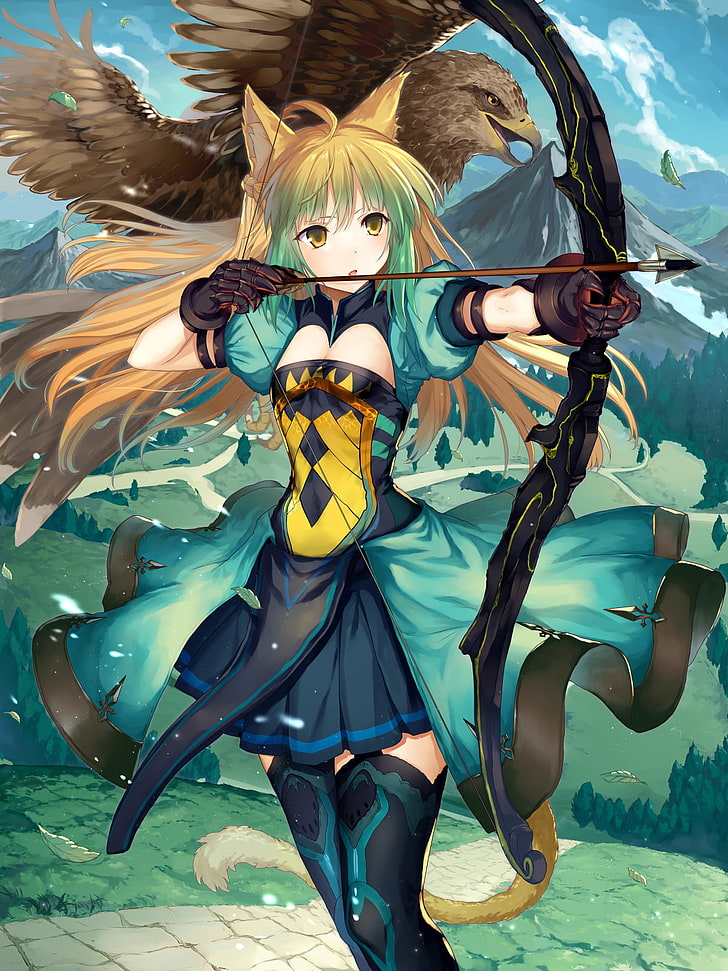 female archer character clip art, animal ears, Fate/Apocrypha