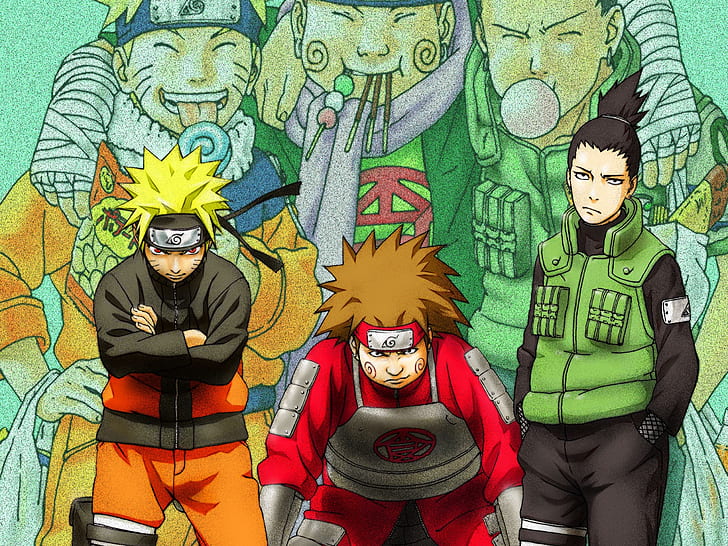 Naruto, Chōji Akimichi, Naruto Uzumaki, Shikamaru Nara, HD wallpaper