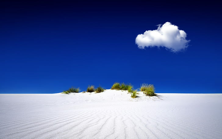 nature, sand, sky, blue, sand dunes, clouds, HD wallpaper