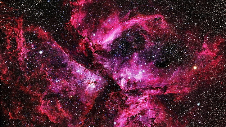 galaxy, pink, nebula, universe, astronomical object, space, HD wallpaper