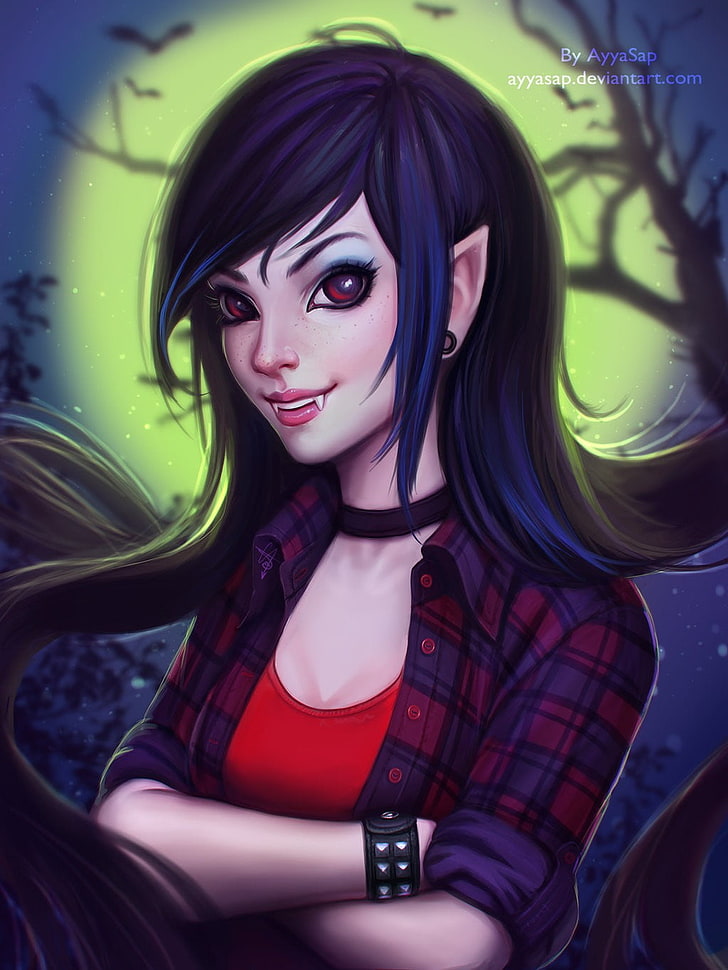 Marceline the Vampire Queen Drawing Elena Gilbert Anime Vampire black  Hair fictional Character girl png  PNGWing