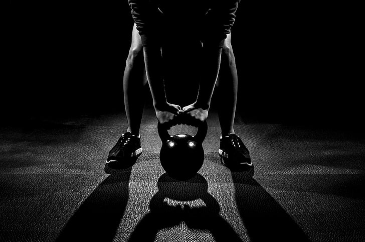 black kettle bell, man, pose, workout, shades, crossfit, kettlebell