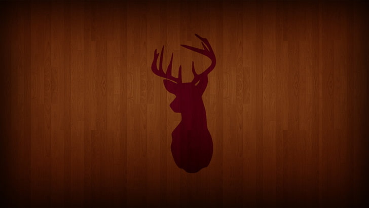 deer painted art, wooden surface, indoors, wood - material, animal, HD wallpaper