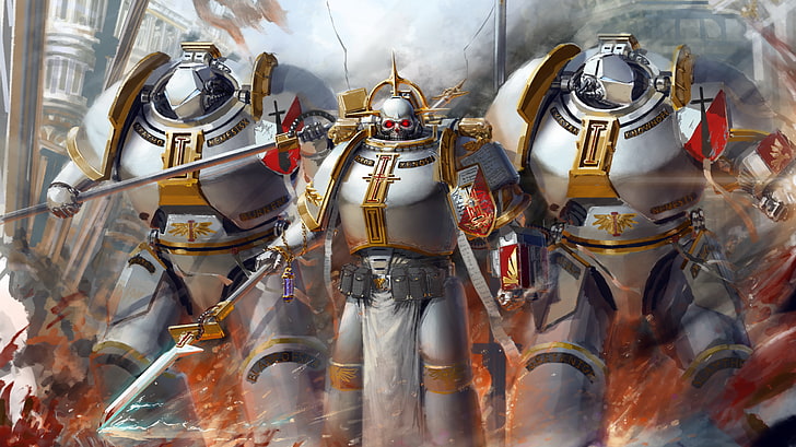 Warhammer 40K Grey Knights digital wallpaper, space marine, fan art