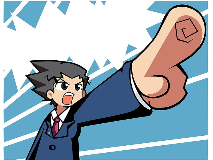 phoenix wright ace attorney, sadness, emotion, sign, people, HD wallpaper