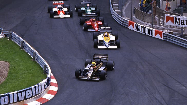 Formula 1, race cars, McLaren, Lotus, Ferrari F1, Marlboro, HD wallpaper