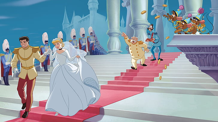 HD wallpaper: Wedding On Princess Cinderella And Prince Charming Cartoon  Walt Disney Hd Wallpaper 1920×1080 | Wallpaper Flare