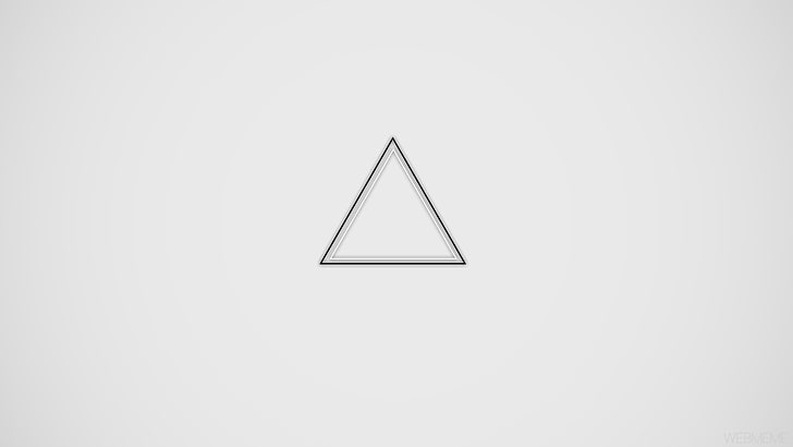 triangle illustration, minimalism, geometry, black, white, gray, HD wallpaper