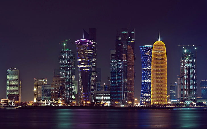 buildings, doha, gulf, persian, qatar, skyscrapers