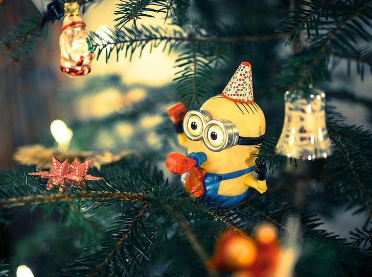 Christmas Tree Minion, Disney Minion bauble, Holidays, Funny, HD wallpaper