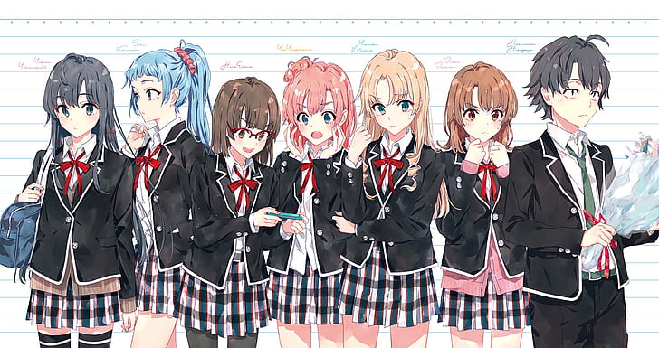 Anime, My Teen Romantic Comedy SNAFU, Ebina Hina, Hikigaya Hachiman, HD wallpaper