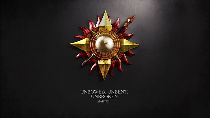 Unbowed Jnbent Unbroken logo, Game of Thrones, House Martell, HD wallpaper