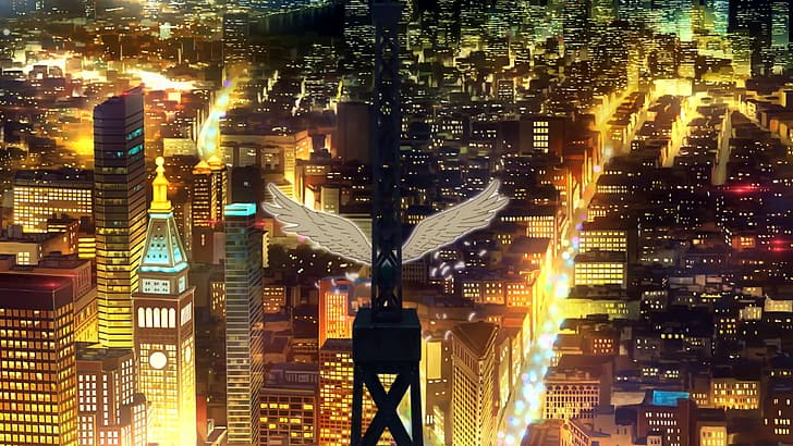 Platinum End, anime city, HD wallpaper